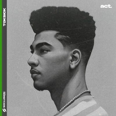 Official playlist cover artwork for "Toksick Complete Collection" by Seclusion Records, featuring a black-and-white portrait of Toksick.