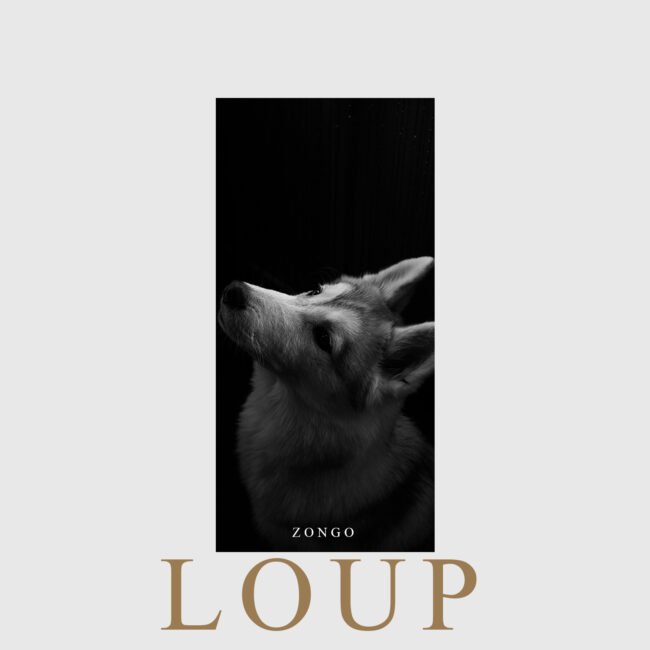 Official minimalist black-and-white cover artwork for "LOUP" by Zongo, featuring a wolf portrait. Released by Seclusion Records in 2022.